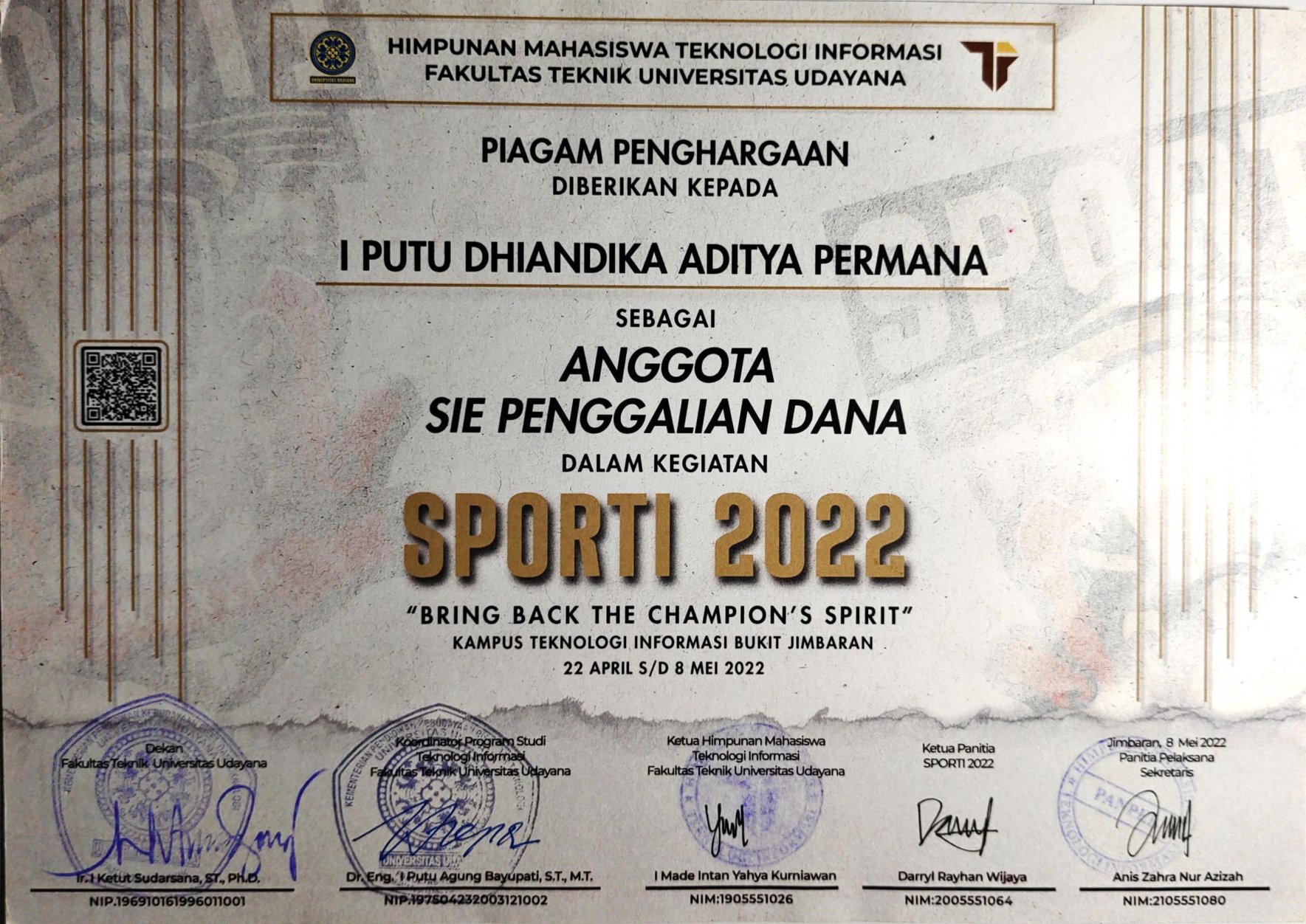 Piagam Penghargaan
