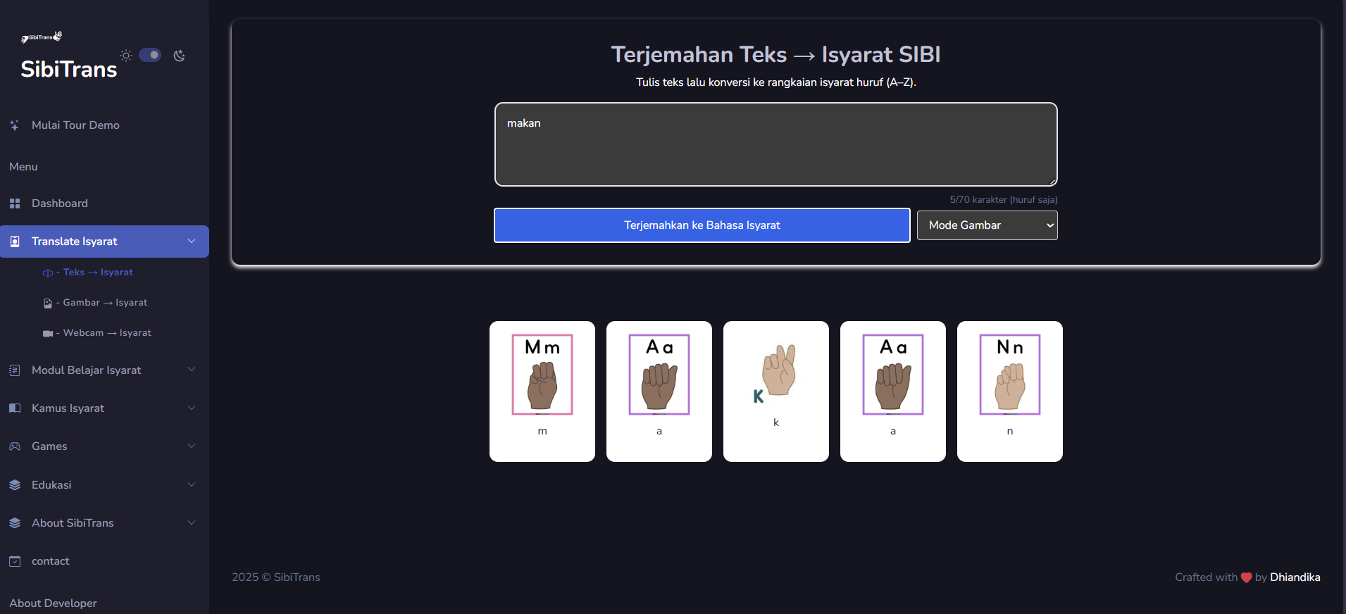 SibiTrans - SIBI Sign Language Translator